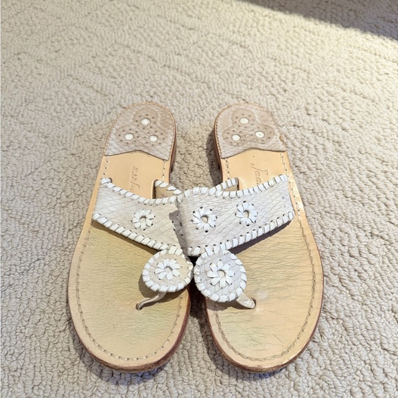 Jack Rogers Tan & White Sandals - Picture 3 of 4